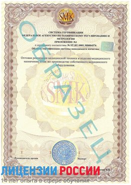 Образец сертификата соответствия (приложение) Аша Сертификат ISO 13485